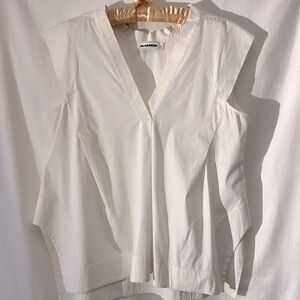 Jil Sander White Pleated Top Made in Italy SZ 44